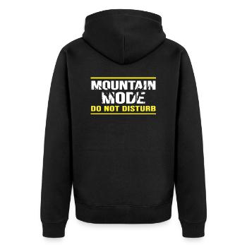 Bergwandern Alpinist Bergwandern Mountain - Unisex Premium Bio Zip Hoodie - Schwarz - Hinten - Nico (187cm)