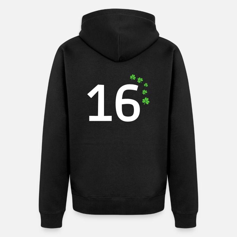 16 - Unisex Premium Bio Zip Hoodie - Schwarz