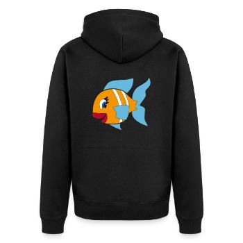poisson - Veste à capuche bio Premium Unisexe - noir - Dos - Nico (187cm)