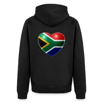 Heart (South Africa / South Africa) - Unisex Premium Organic Zip Hoodie - black - Back - Nico (187cm)