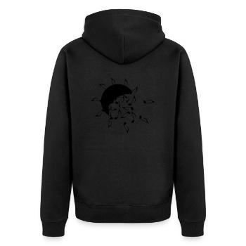 music & sun [vec] - Unisex Premium Bio Zip Hoodie - Schwarz - Hinten - Nico (187cm)