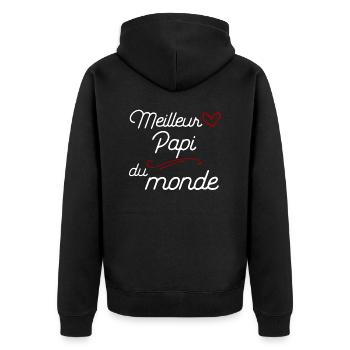 Meilleur papi t-shirt cadeau papy - Veste à capuche bio Premium Unisexe - noir - Dos - Nico (187cm)
