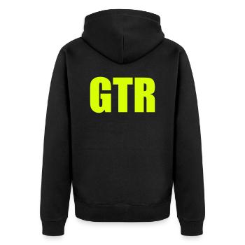 GTR - Unisex Premium Bio Zip Hoodie - Schwarz - Hinten - Nico (187cm)