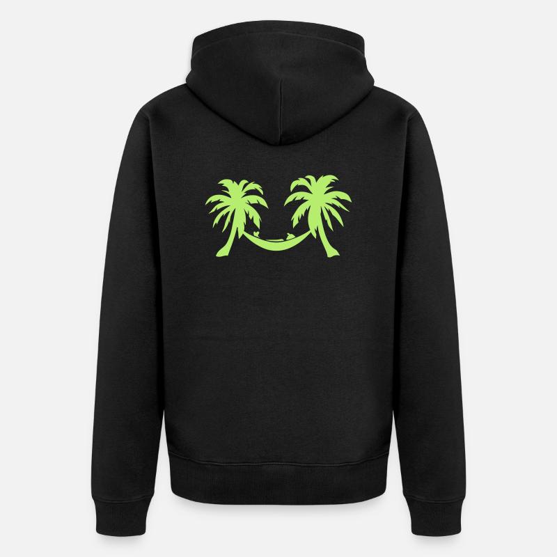 palmier hamac personnage cool 8 - Veste à capuche bio Premium Unisexe - noir