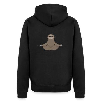 Chill - Unisex Premium Organic Zip Hoodie - black - Back - Nico (187cm)