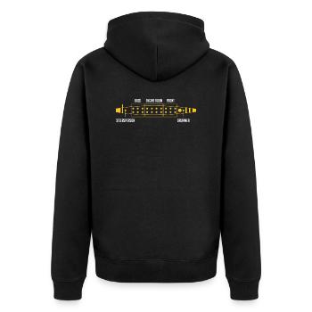 Aufbau eines Drachenboot Paddler Motiv - Unisex Premium Bio Zip Hoodie - Schwarz - Hinten - Nico (187cm)