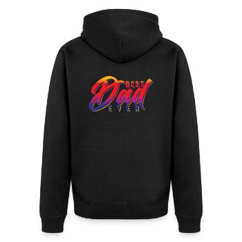 Best Dad ever - Unisex Premium Bio Zip Hoodie - Schwarz - Hinten - Nico (187cm)