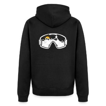 Winter Sports Goggles Skiing Snowboard Ski Resort - Unisex Premium Organic Zip Hoodie - black - Back - Nico (187cm)