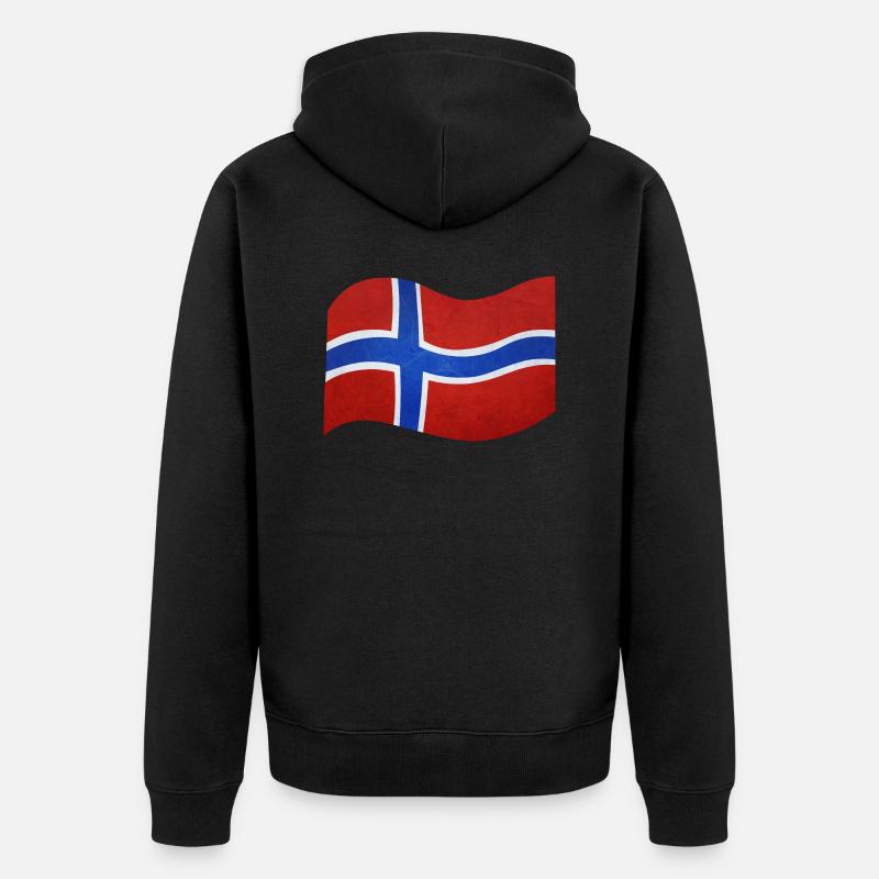 Drapeau de la Norvège - Veste à capuche bio Premium Unisexe - noir