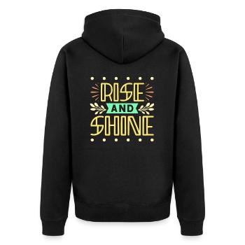 Rise And Shine Motivation positive - Veste à capuche bio Premium Unisexe - noir - Dos - Nico (187cm)