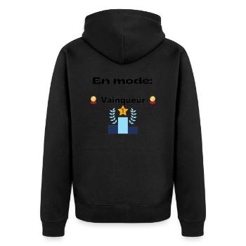 En mode vainqueur - Veste à capuche bio Premium Unisexe - noir - Dos - Nico (187cm)