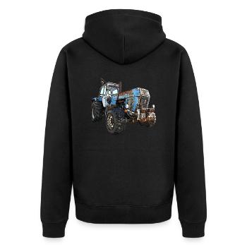 ZT 303 mit Frontgewichten - Unisex Premium Bio Zip Hoodie - Schwarz - Hinten - Nico (187cm)