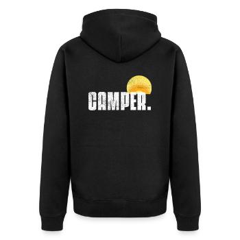 Camper Vintage - Unisex Premium Bio Zip Hoodie - Schwarz - Hinten - Nico (187cm)