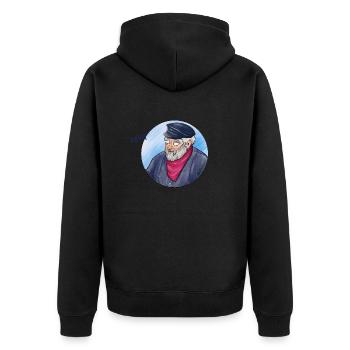 Moin Sailor - Unisex Premium Bio Zip Hoodie - Schwarz - Hinten - Nico (187cm)