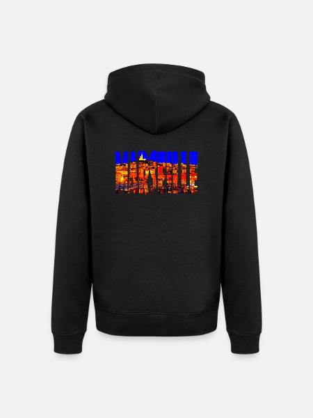 Marseille Ville - Veste à capuche bio Premium Unisexe - noir
