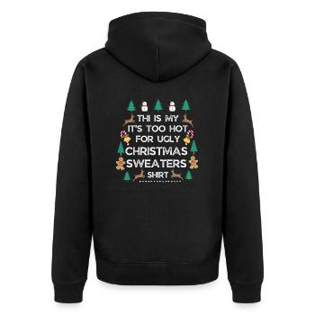 Pull de Noël - Veste à capuche bio Premium Unisexe - noir - Dos - Nico (187cm)