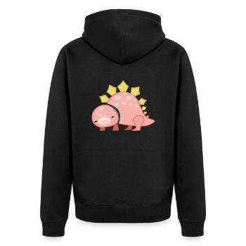 Pink cute dinosaur - Unisex Premium Organic Zip Hoodie - black - Back - Nico (187cm)