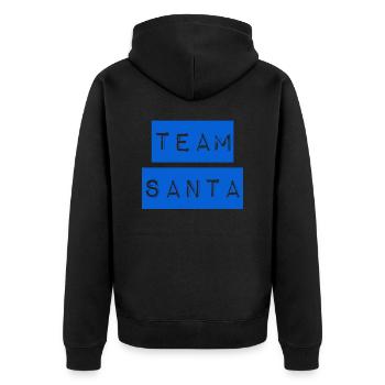 TEAM SANTA +++ Merry Christmas, X-Mas, Weihnachten - Unisex Premium Bio Zip Hoodie - Schwarz - Hinten - Nico (187cm)