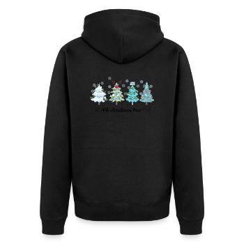 Oh Christmas Tree - Unisex Premium Bio Zip Hoodie - Schwarz - Hinten - Nico (187cm)