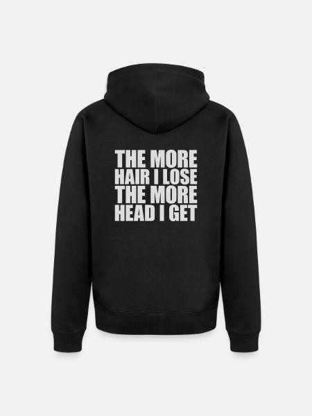 I get more head - Unisex Premium Organic Zip Hoodie - black