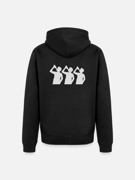 Silhouette 3 Freunde Bier - Unisex Premium Bio Zip Hoodie - Schwarz