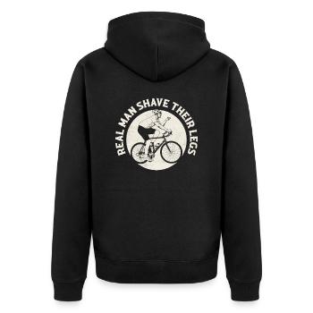 Real Man Shave Their Legs Cycling Biking - Unisex Premium Bio Zip Hoodie - Schwarz - Hinten - Nico (187cm)