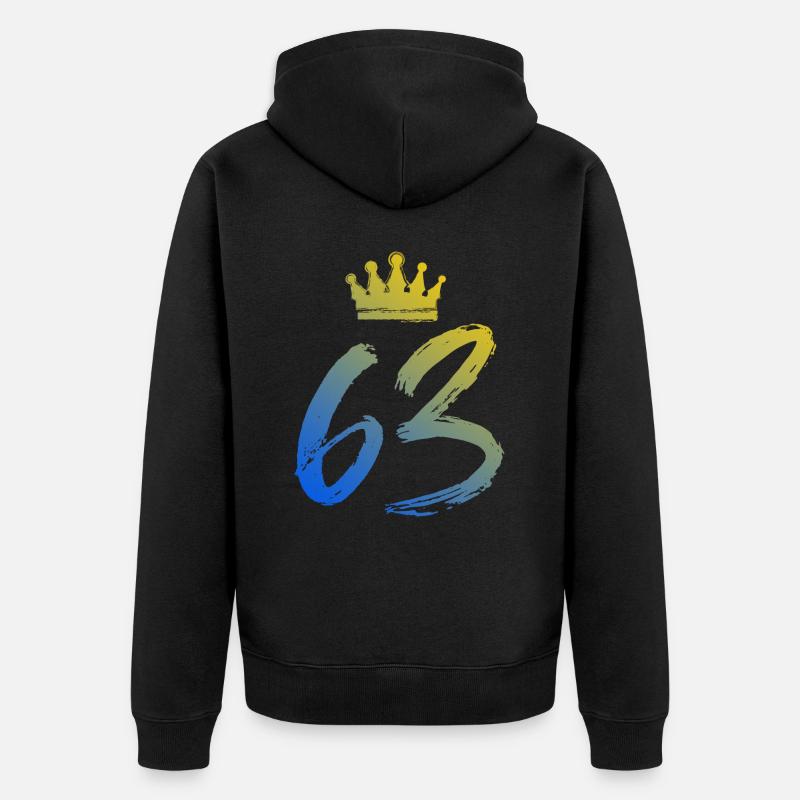 63 Couronne numérique - Veste à capuche bio Premium Unisexe - noir