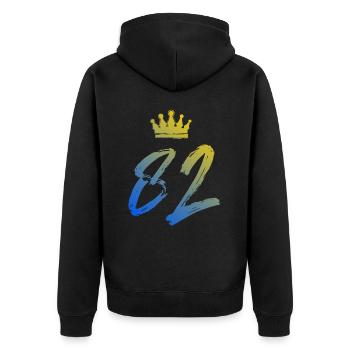 82 Couronne numérique - Veste à capuche bio Premium Unisexe - noir - Dos - Nico (187cm)