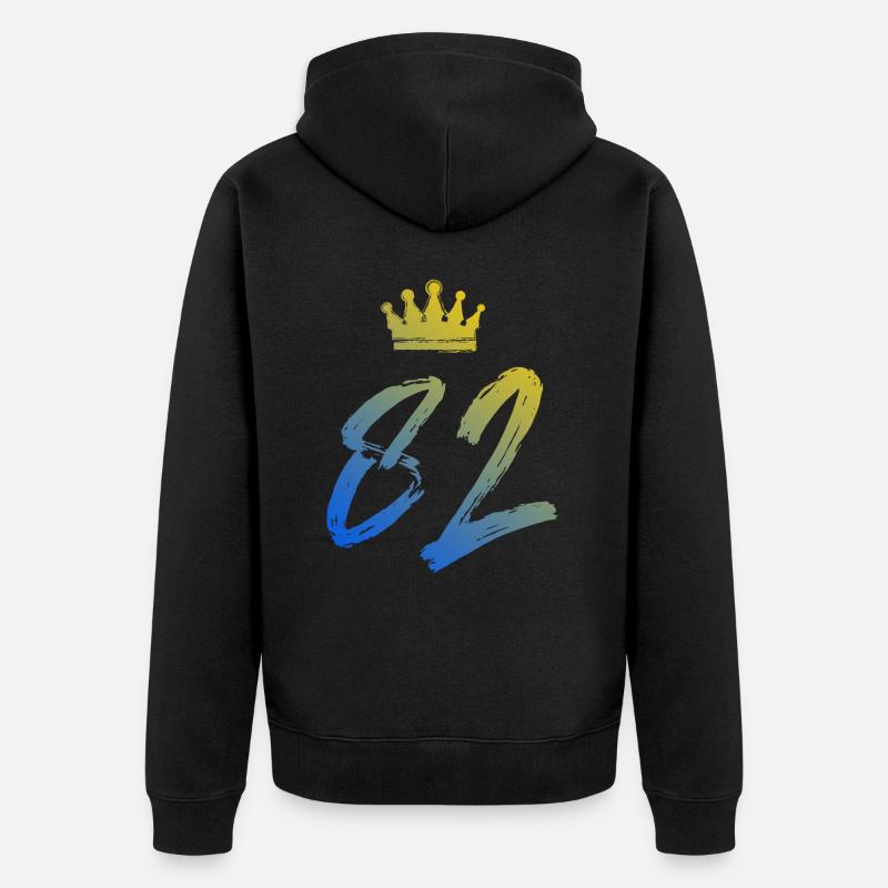 82 Couronne numérique - Veste à capuche bio Premium Unisexe - noir