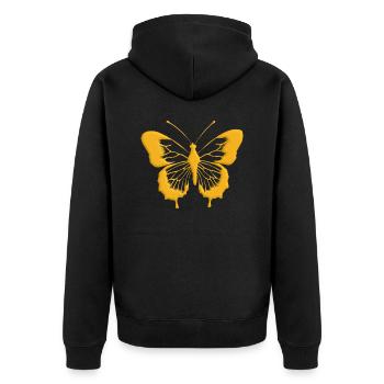 Butterfly - Unisex Premium Organic Zip Hoodie - black - Back - Nico (187cm)