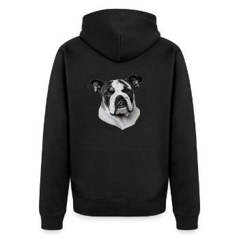 Bulldog français chien anglais 3 - Veste à capuche bio Premium Unisexe - noir - Dos - Nico (187cm)
