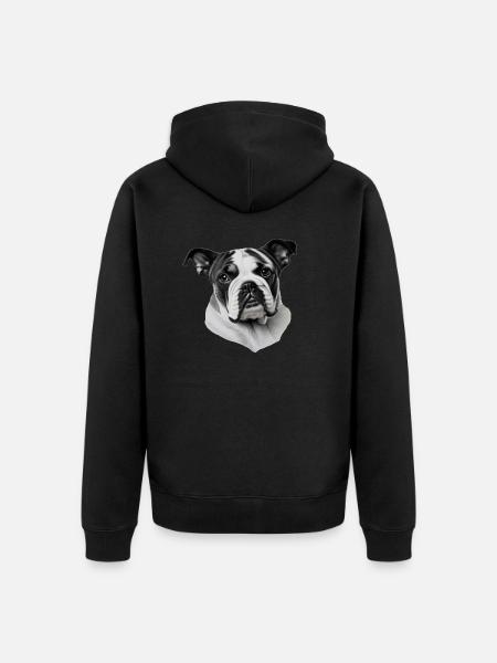 Bulldog français chien anglais 3 - Veste à capuche bio Premium Unisexe - noir