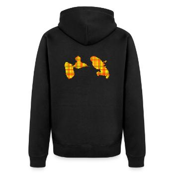 Guadeloupe Martinique - Unisex Premium Bio Zip Hoodie - Schwarz - Hinten - Nico (187cm)