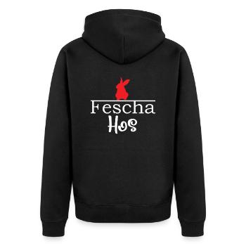 Lustiger Spruch Witzig Humor Geschenkidee - Unisex Premium Bio Zip Hoodie - Schwarz - Hinten - Nico (187cm)