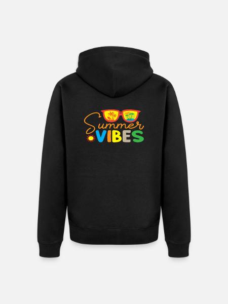 Summer Vibes - Unisex Premium Bio Zip Hoodie - Schwarz