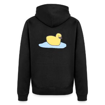 Baby-Ente - Unisex Premium Bio Zip Hoodie - Schwarz - Hinten - Nico (187cm)