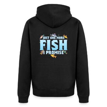 Just One More Fish I Promise Fish Keeping Aquarium - Unisex Premium Bio Zip Hoodie - Schwarz - Hinten - Nico (187cm)