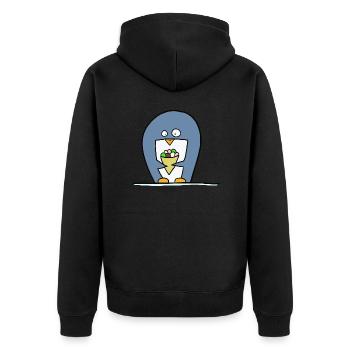 Pingouin à la crème glacée - Veste à capuche bio Premium Unisexe - noir - Dos - Nico (187cm)