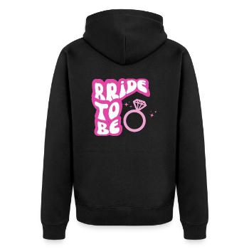 Braut soll rosa sein - Unisex Premium Bio Zip Hoodie - Schwarz - Hinten - Nico (187cm)