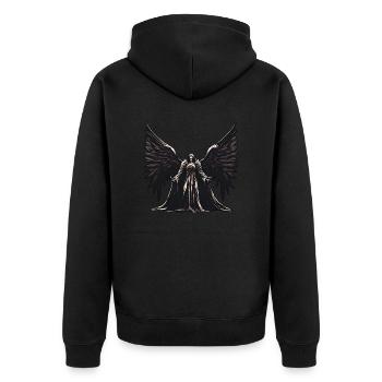 Ange / Ailes d’ange / Noir / Sombre / Mystique - Veste à capuche bio Premium Unisexe - noir - Dos - Nico (187cm)