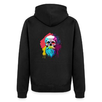 Skull hipster couleur - Veste à capuche bio Premium Unisexe - noir - Dos - Nico (187cm)