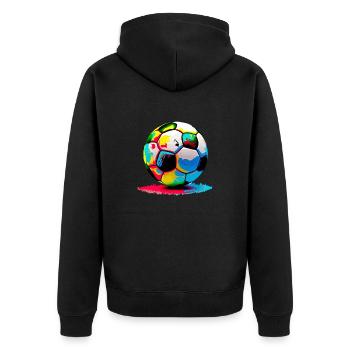Ballon de football - Veste à capuche bio Premium Unisexe - noir - Dos - Nico (187cm)