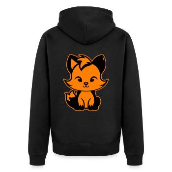 Renard mignon mignon bébé - Veste à capuche bio Premium Unisexe - noir - Dos - Nico (187cm)