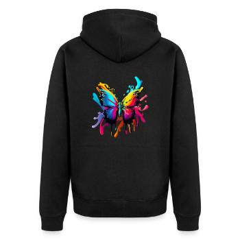 papillon - Veste à capuche bio Premium Unisexe - noir - Dos - Nico (187cm)