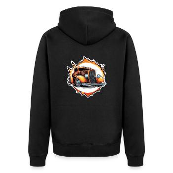Hot Rod / Voiture / Véhicule / Automobile / Moteur - Veste à capuche bio Premium Unisexe - noir - Dos - Nico (187cm)
