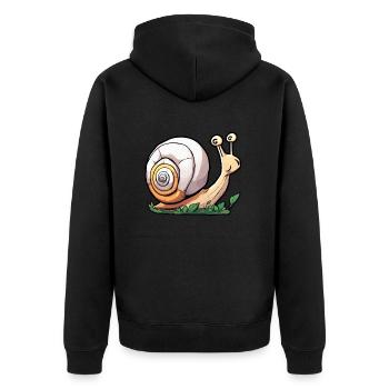 Escargot / Animal / Ramper / Visqueux / Lent - Veste à capuche bio Premium Unisexe - noir - Dos - Nico (187cm)