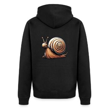 Escargot / Animal / Ramper / Visqueux / Lent - Veste à capuche bio Premium Unisexe - noir - Dos - Nico (187cm)