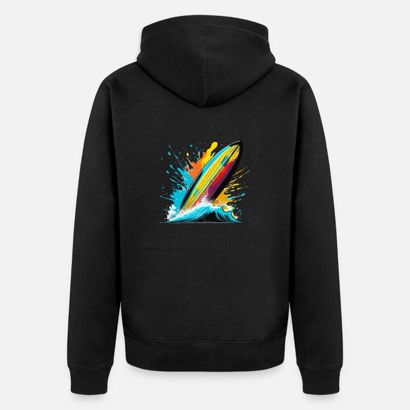 Planche de surf - Veste à capuche bio Premium Unisexe - noir