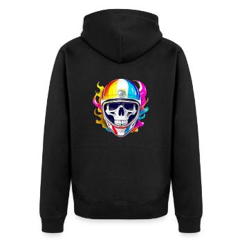 Skull Biker - Veste à capuche bio Premium Unisexe - noir - Dos - Nico (187cm)