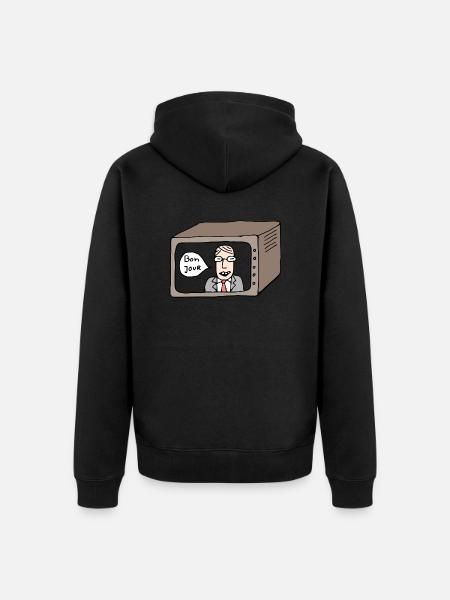 Bon Jour - Unisex Premium Bio Zip Hoodie - Schwarz